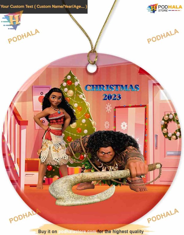 Baby’s First Moana Christmas Ornament, 2023 Disney Ceramic Ornament for Gifting