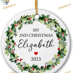 Baby's Second Christmas 2023 Ornament, Personalized New Baby Gift