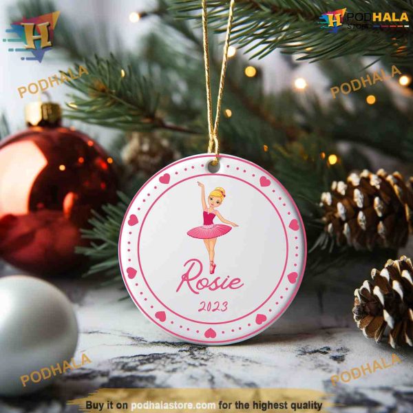 Ballerina Barbie Personalized Ornament, Family Christmas Tree Ornaments