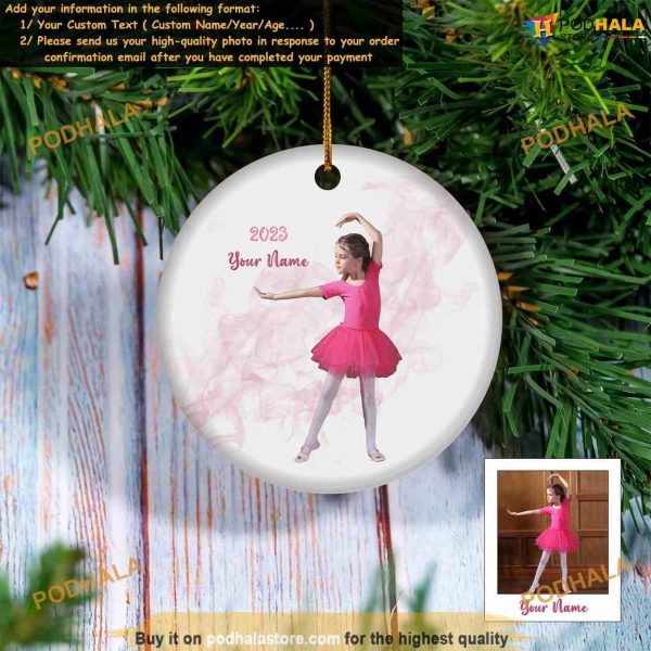 Ballet Ceramic Ornaments 2023 Custom Photo, Keepsake for Ballet Dancers