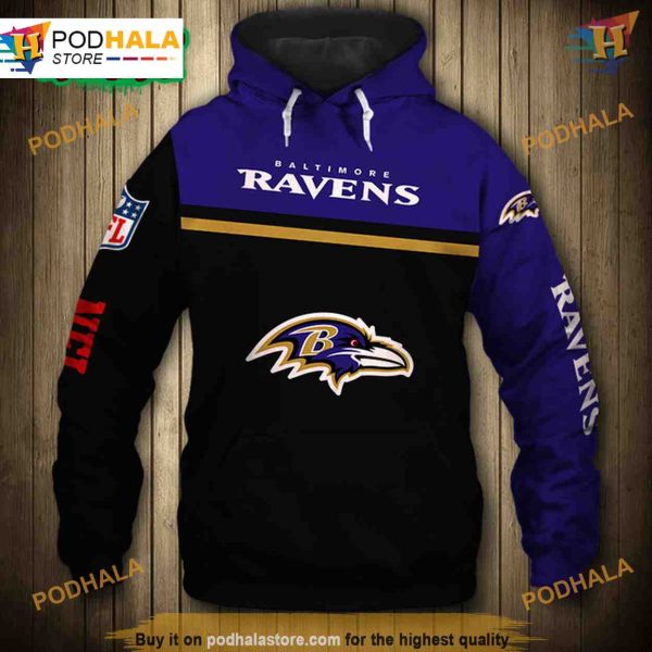 Baltimore Ravens Skull 3D Hoodie, Trending Pullover Sweatshirt