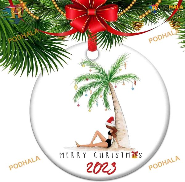 Beach Life Christmas 2023 Personalized Family Ornaments, Xmas Tree Decor