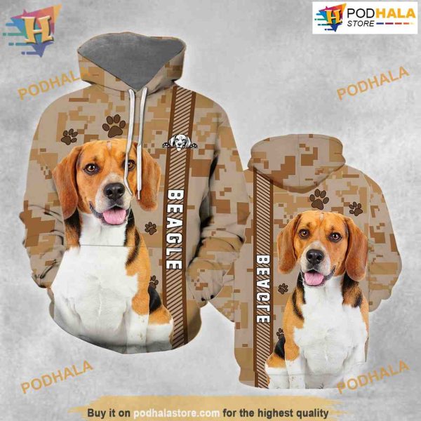 Beagle All Over Printed 3D Hoodie Sweatshirt