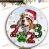 Beagle Dog 2023 Custom Ceramic Christmas Ornament, Cute Design