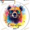 Bear Family 2023 Personalized Christmas Ceramic Ornament