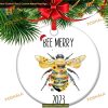 Bee Merry 2023 Baby's First Christmas, Newborn Bee Ceramic Ornament
