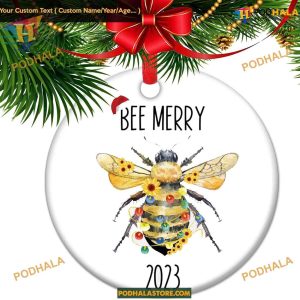 Bee Merry 2023 Baby's First Christmas, Newborn Bee Ceramic Ornament