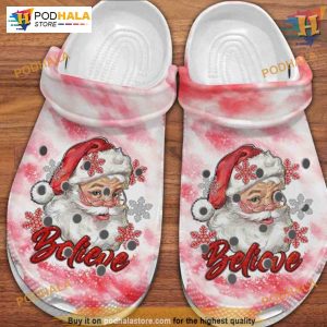 Believe Santa Claus Snowflakes Merry Crocs, Funny Christmas Ideas