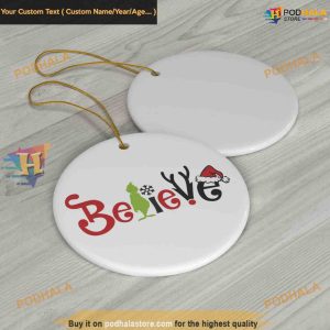 Believe in Grinch Magic Cute Grinch Christmas Tree Ornaments 2