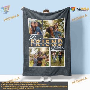 Best Friend Ever Photo Blanket, Fleece or Quilt, Birthday Gift for Bestie