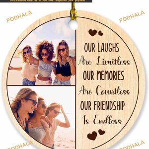 Best Friends Forever 2023 Custom Ornament, Personalized Photo Memory, Friendship Keepsake