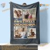 Best Grandma Ever Personalized Photo Blanket, Birthday Christmas Gift for Grandfather