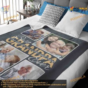 Best Grandpa Ever Personalized Photo Blanket Gift for Grandfather Birthday Christmas Gift 2