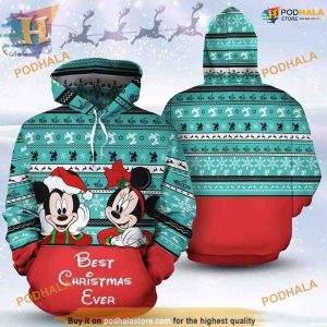 Best Xmas Ever 3D Mickey Minnie Hoodie, Funny Xmas Gifts