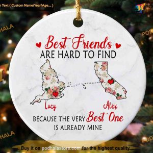Bestie Wishes Personalized Ornament, Best Friend's Festive Charm