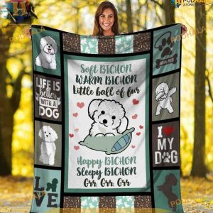 Bichon Fluff Bundle of Warmth Fleece Blanket, Creative Christmas Gift