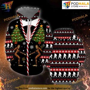Bigfoot For Men & Women 3D Christmas Hoodie, Funny Xmas Gifts