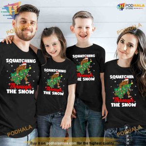 Bigfoot Squatching Through The Snow Sasquatch Christmas Xmas Shirt 3 1