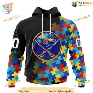 Black Autism Awareness NHL 3D Buffalo Sabres Hoodie Special Edition 1
