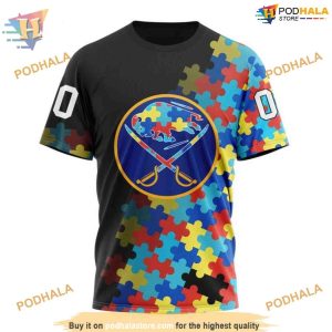 Black Autism Awareness NHL 3D Buffalo Sabres Hoodie Special Edition 3