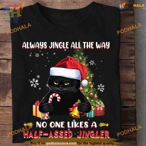 Black Cat Jingle Shirt, Funny Christmas Gift Ideas for Cat Lovers