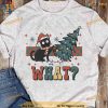Black Cat and Checkerboard Christmas Tree Shirt, Matching Family Xmas Shirt
