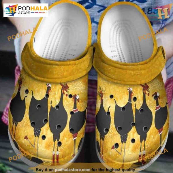 Black Chicken Yellows Design Crocs, Funny for Friends and Quality Gifts