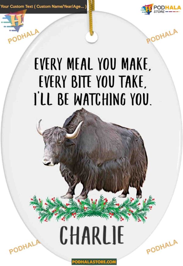 Black Domestic Yak 2023 Ornament, Personalized Animal Lover Christmas Gifts