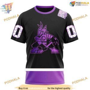 Black Hockey Fights Cancer NHL Arizona Coyotes Hoodie 3D Special Arizona Coyotes Design 3