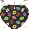 Black Macaron Donuts Ornament, 2023 Family Tree Decoration, Ceramic Christmas Decor