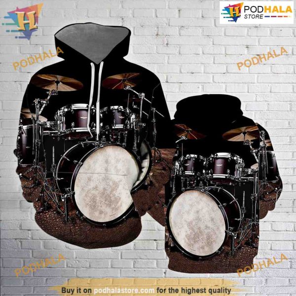 Black Tama Drums All Over Printed 3D Hoodie Sweatshirt