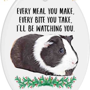Black White Guinea Pig 2023 Ornament, Personalized Pet Owner Christmas Gifts