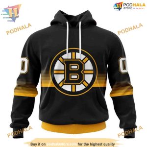 Black and Gradient Special NHL Boston Bruins Hoodie 3D Distinctive Apparel 1
