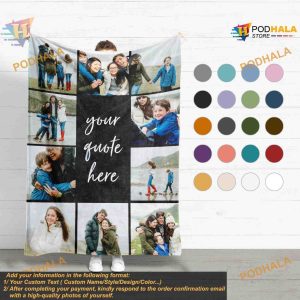 Blankets for Teens, Customizable Photo Blanket, Christmas Gifts