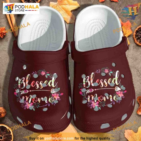 Blessed Mom Flower For Mother Day Crocs, Funny Xmas Gifts