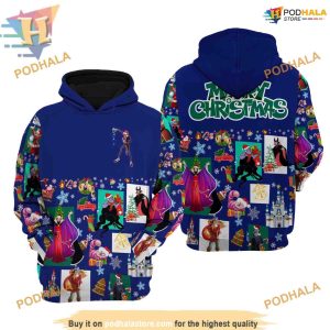 Blue Disney Villains Christmas Hoodie, Funny Christmas Gift Ideas