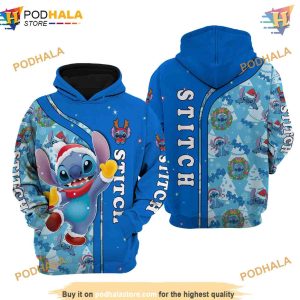 Blue Stitch Christmas Disney 3D Hoodie Trending Apparel 4