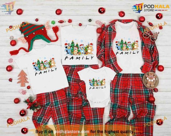 Bluey Christmas Family Trip Shirt, Party Sweatshirt, Festive Hoodie Design