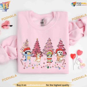 Bluey Family Pink Christmas Shirt, Family Christmas Shirt Ideas