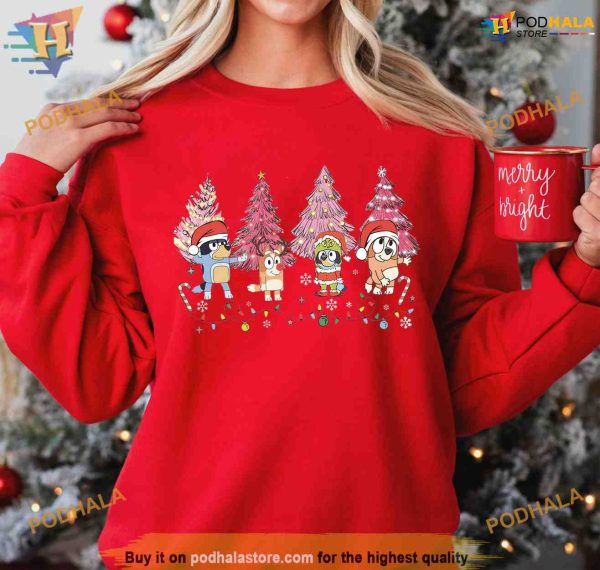 Bluey Family Pink Christmas Shirt, Family Christmas Shirt Ideas