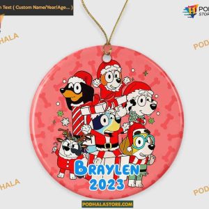 Bluey & Friend Dog Christmas Ornament, Personalized 1st Christmas Ornaments