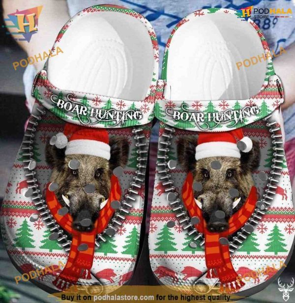 Boar Hunting Christmas Rubber Crocs, Creative Xmas Gift Ideas