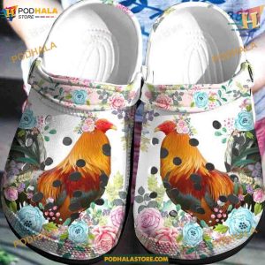 Bold Rooster Statement Crocs, Proud Rooster for Fashion Fans