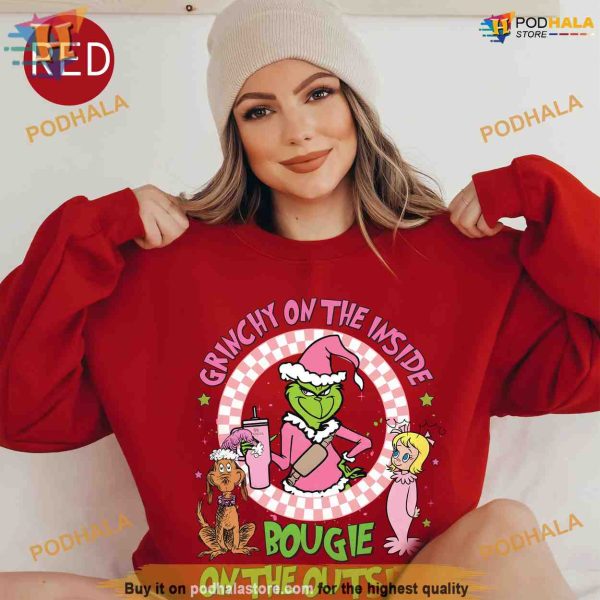Boojee Pink Grinch Christmas Sweatshirt, Funny Christmas Shirt For Family