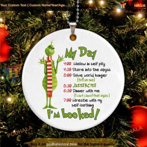 Booked Day Grinch Decor Round Grinch Christmas Ornaments 3