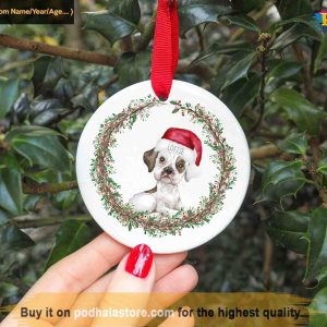 Boxer Dog Holiday Bauble, Personalized 1st Christmas Ornaments