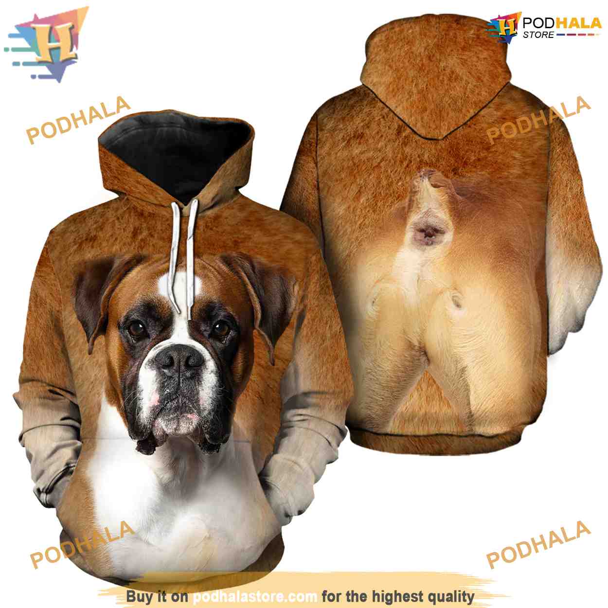 Boxer Full Head And Body Animal Costume All Over Printed 3D Hoodie Boxer Full Head And Body Animal Costume All Over Printed 3D Hoodie