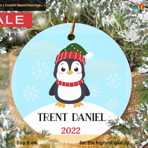 Boys First Christmas Custom Ornament, Personalized Baby Keepsake