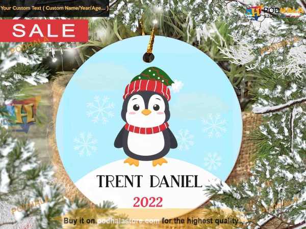 Boys First Christmas Custom Ornament, Personalized Baby Keepsake