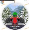 Boys Race Car Custom Christmas Ornament, Moto Racer 2023 Kid Gift